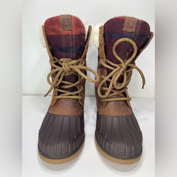 Kamik Sienna 2 Women's Waterproof Cuff Plaid Wool Winter Snow Boots Size 8 - Picture 3 of 15